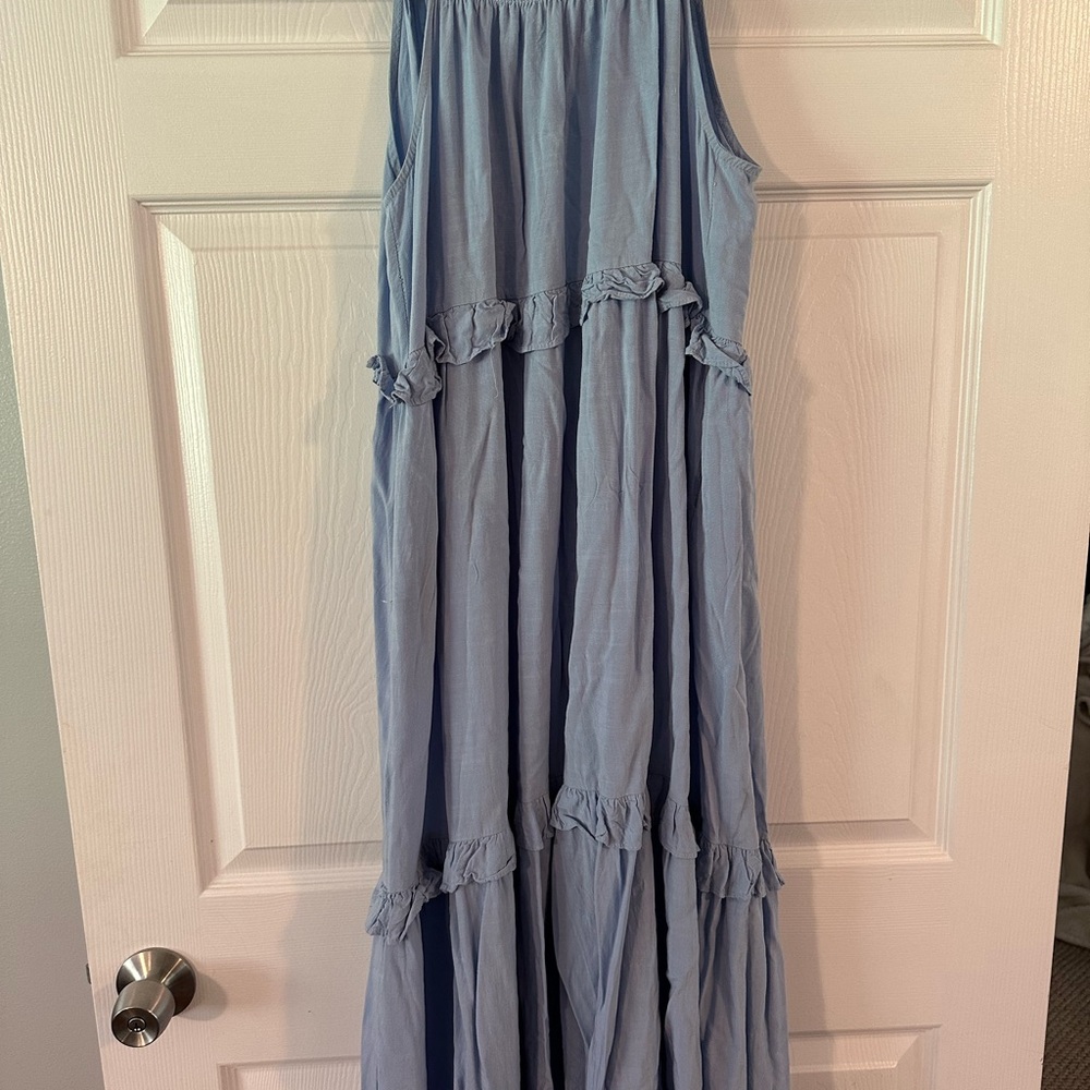 Free People Inspired Light Blue Maxi Dress